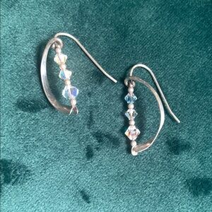 Elegant Silver and Clear Swarovski Crystal Earrings